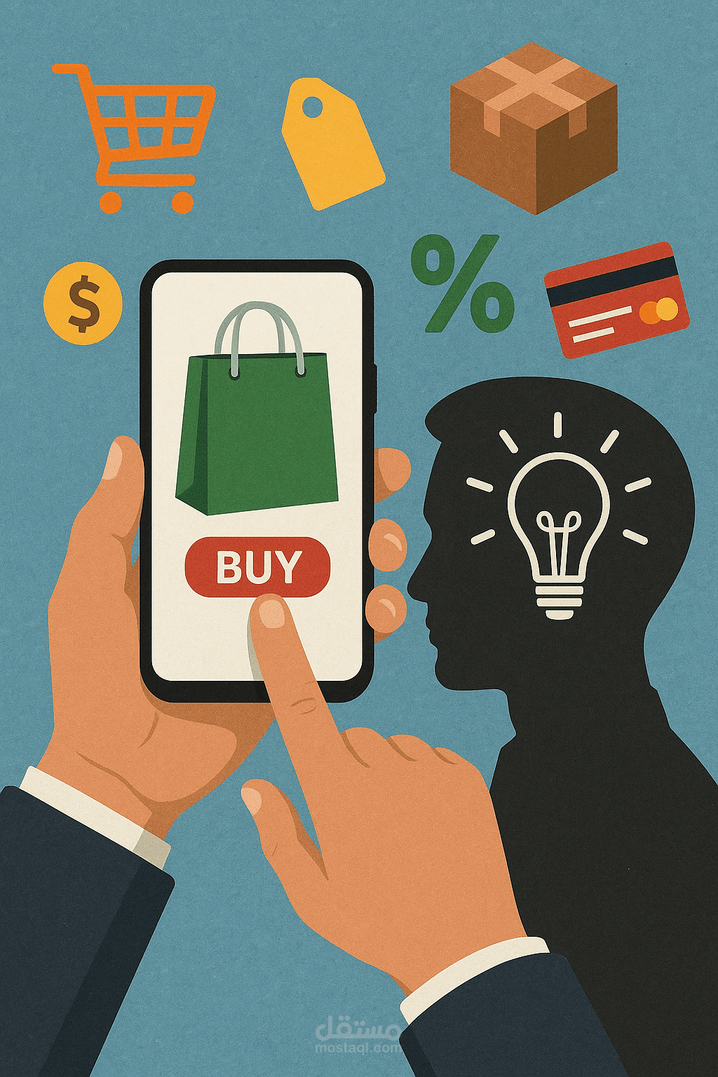 بحث يناقش التجارة الإلكترونية وتأثيرها على القرار الشرائي للمستهلك