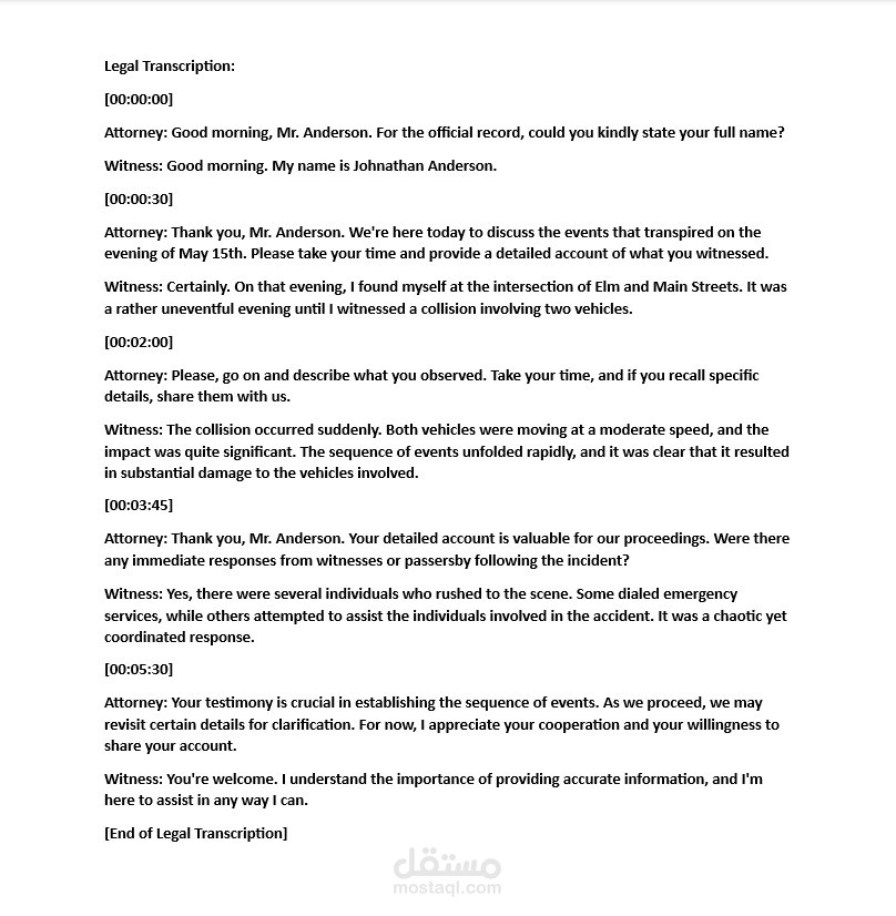 Legal Transcription