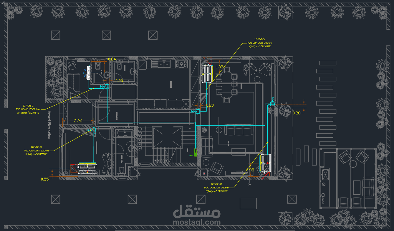 عمل مخططات تنفيذيه كهربائيه لفيلا ( Electrical Shop Drawing).