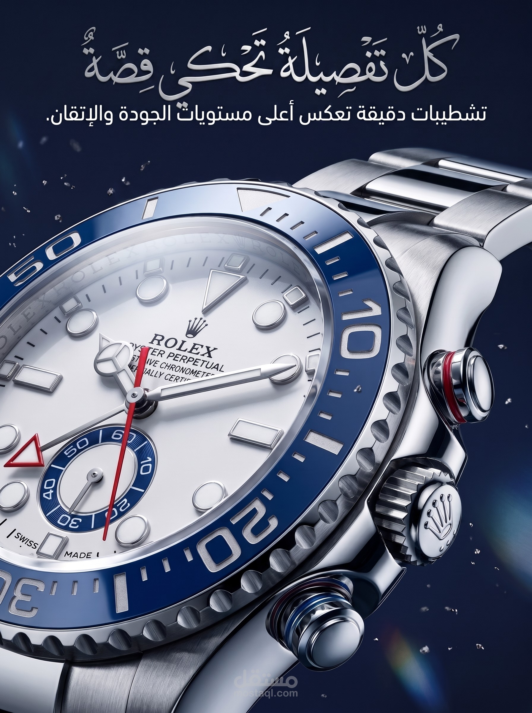 ⌚ مشروع تصميم إعلاني لعلامة ساعات فاخرة (Rolex)