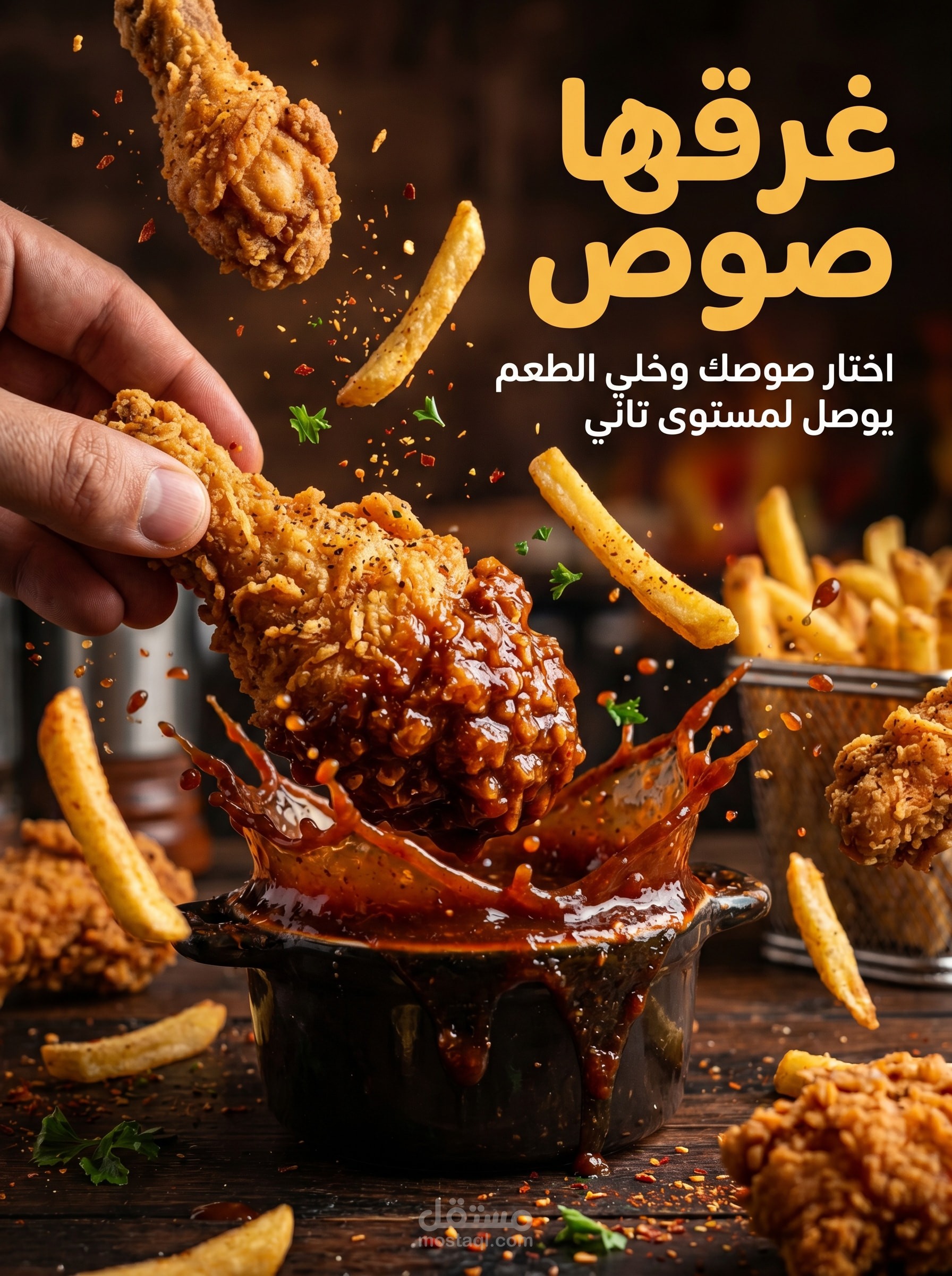 🍗 مشروع تصميم إعلاني لمطعم وجبات سريعة (Fast Food)