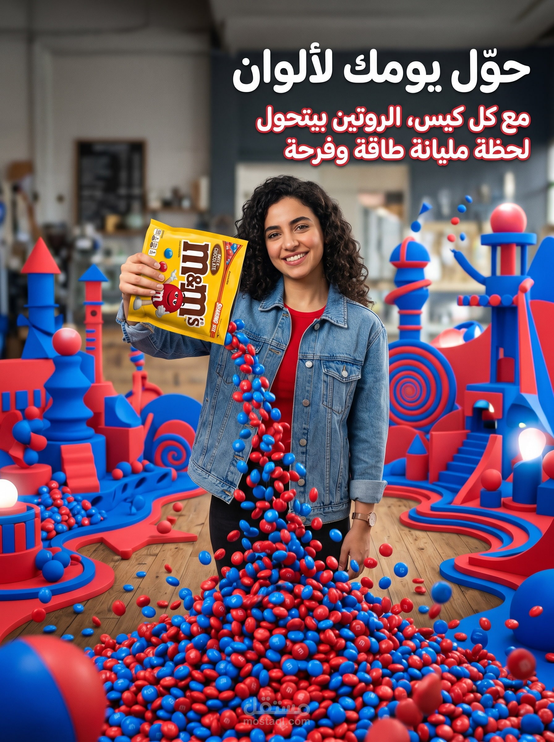 🍫 مشروع تصميم إعلاني لمنتج (M&M's)