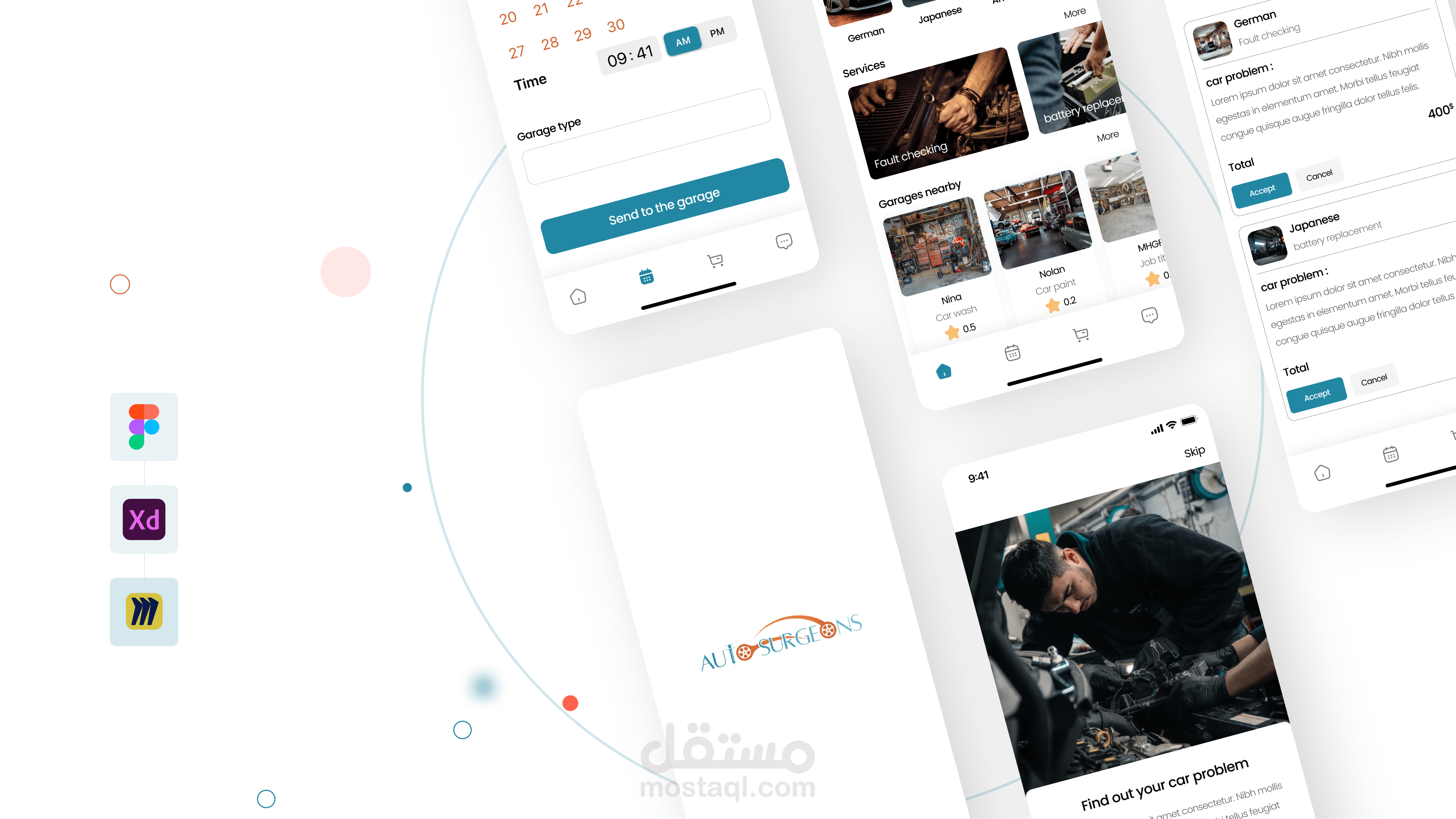 ( تصميم تطبيق تصليح سيارات _ UX UI For Car repair app )