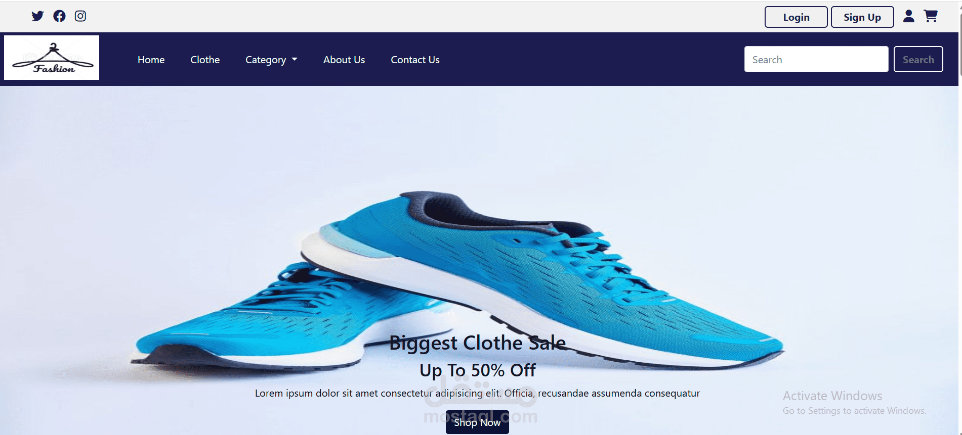 تصميم وتطوير موقع متجر ملابس Fashion Store Website