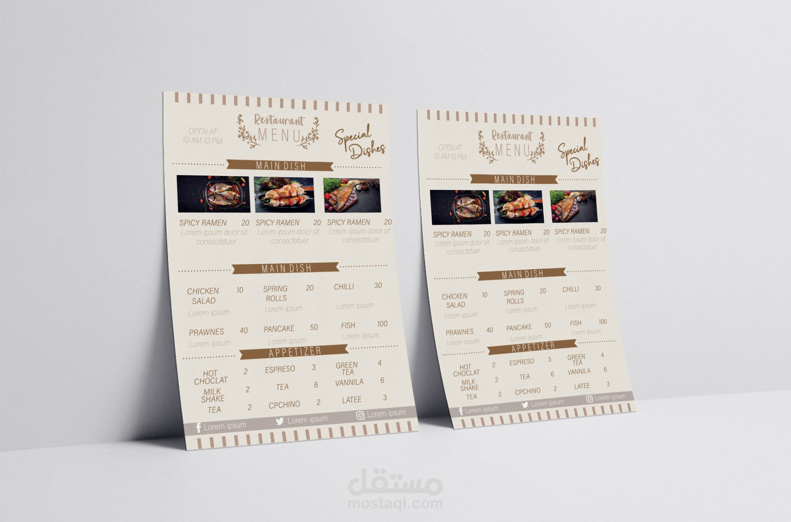 Menu restaurant