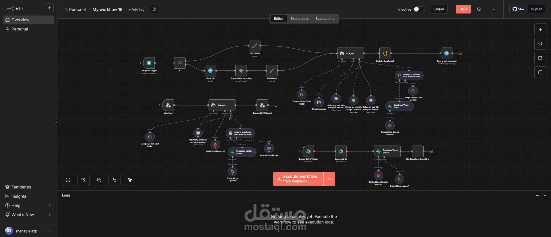 بناء نظام أتمتة متكامل باستخدام n8n وربط الذكاء الاصطناعي بخدمات خارجية