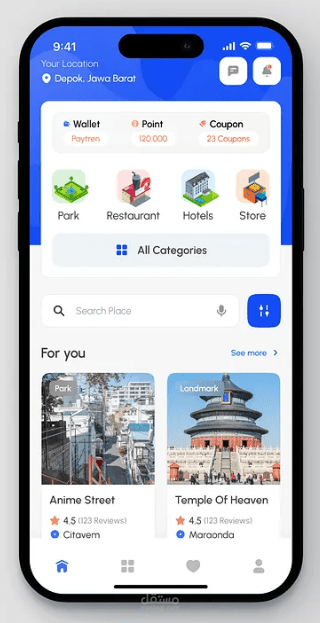 تصميم وبرمجة واجهة تطبيق سياحي متكامل باستخدام Flutter