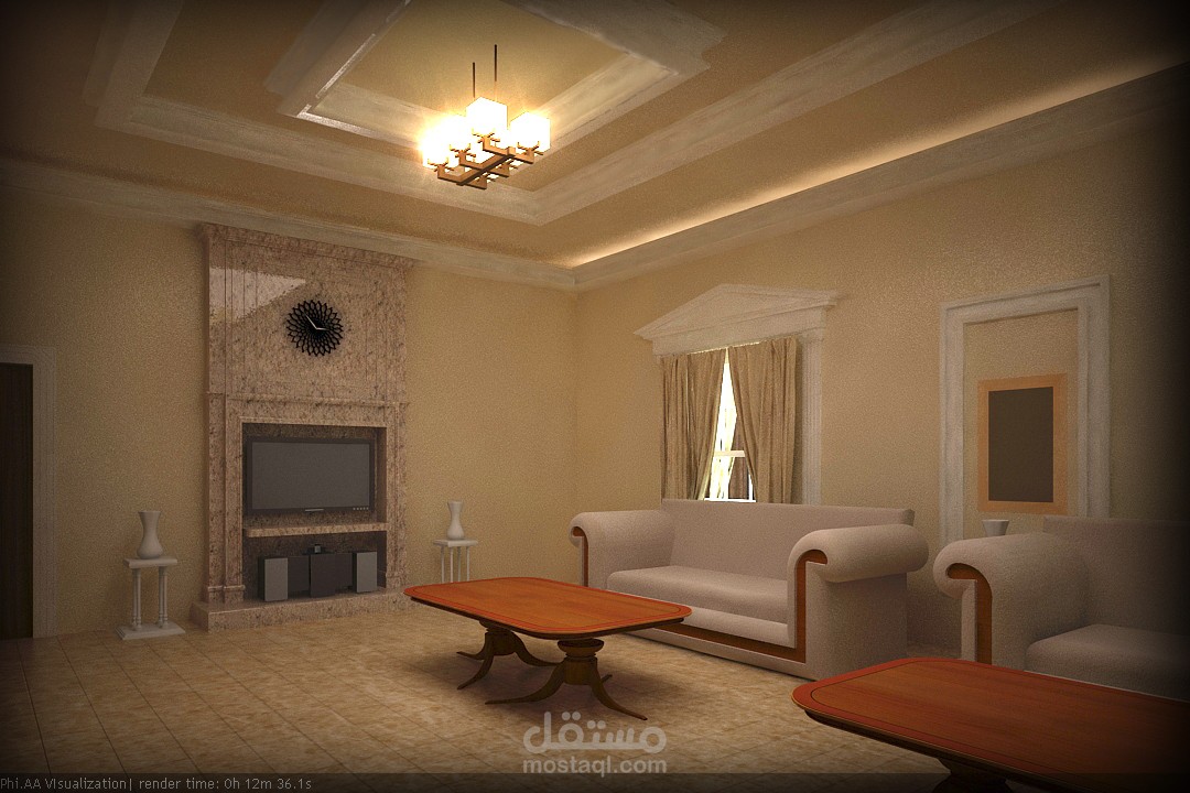 تصميم داخلي لفيلا سكنية بالطراز الكلاسيكي