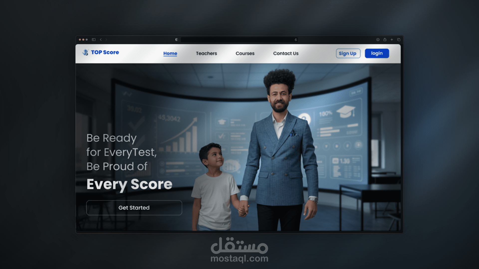 تصميم UX/UI لمنصة Top Score التعليمية