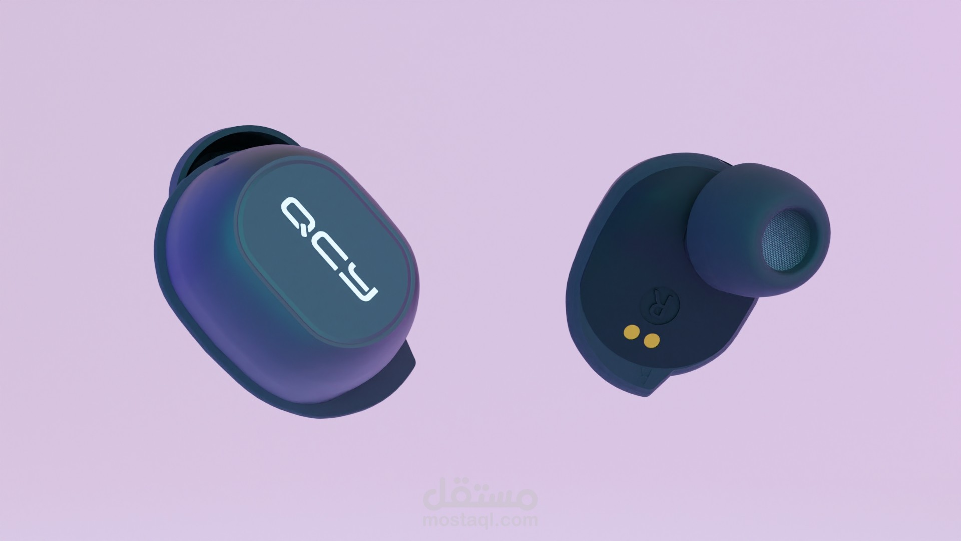 رسوم متحركة ثلاثية الأبعاد لمنتج  سماعات بلوتوث QCY T9 True Wireless Bluetooth Earbuds