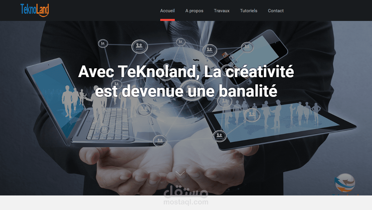 TeKnoland - موقع تعريفي لشركة برمجة