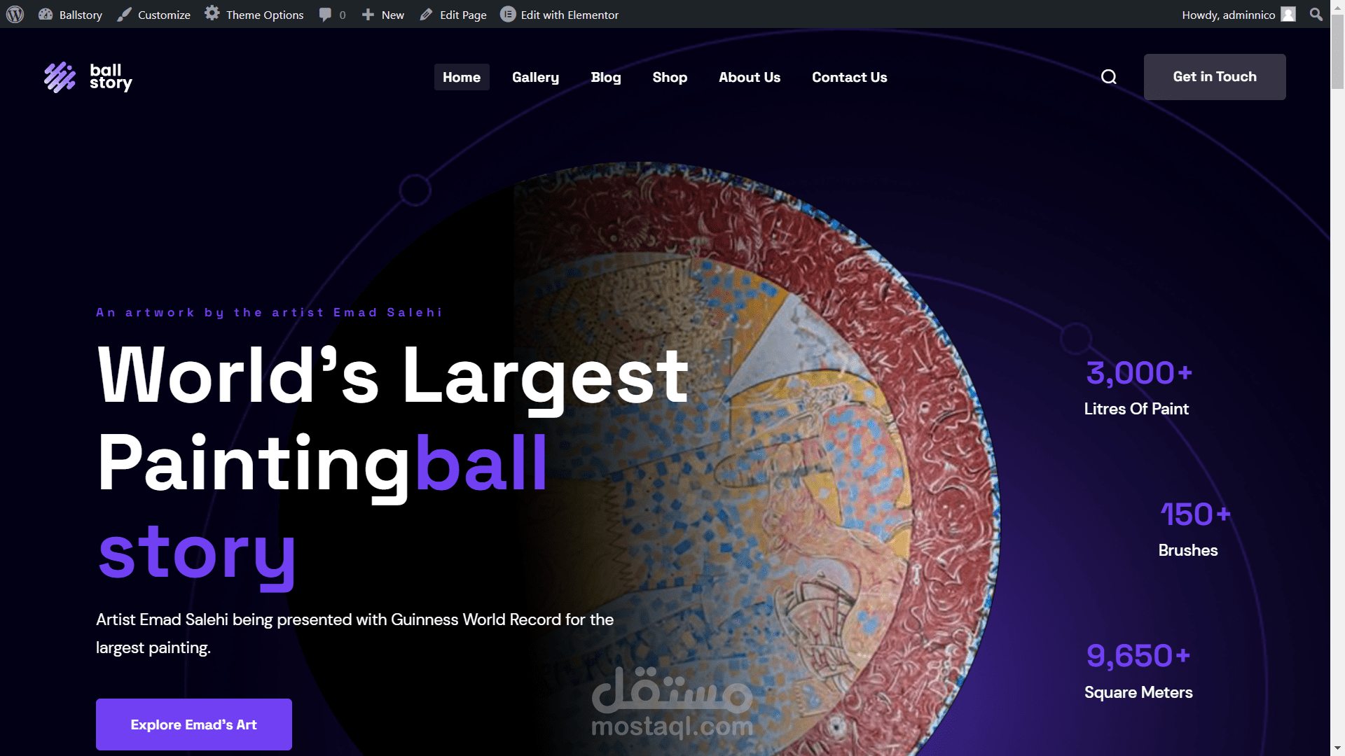 تصميم وتنفيذ موقع Ball story