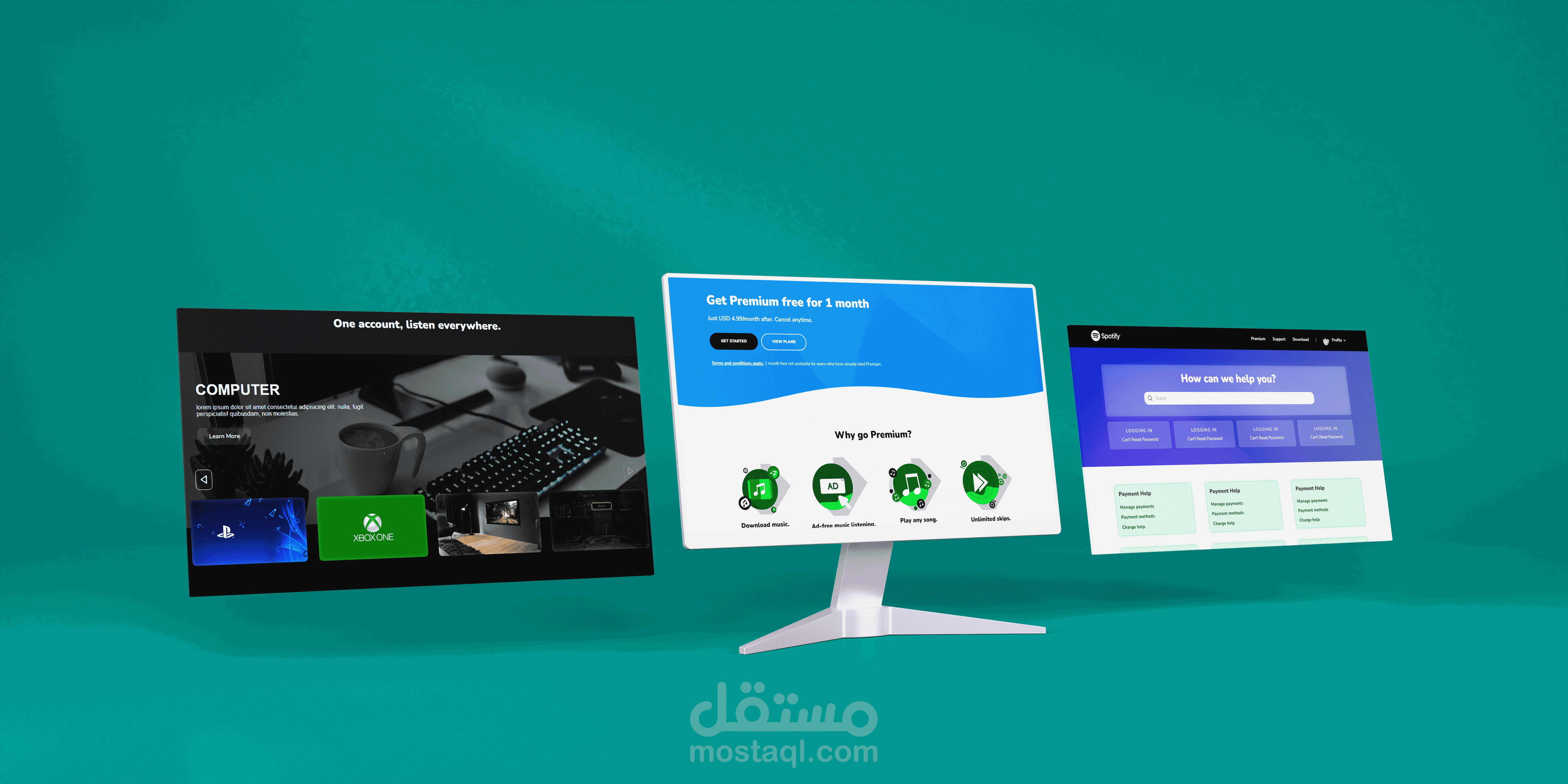 إعادة تصميم موقع سبوتيفاي الرسمي