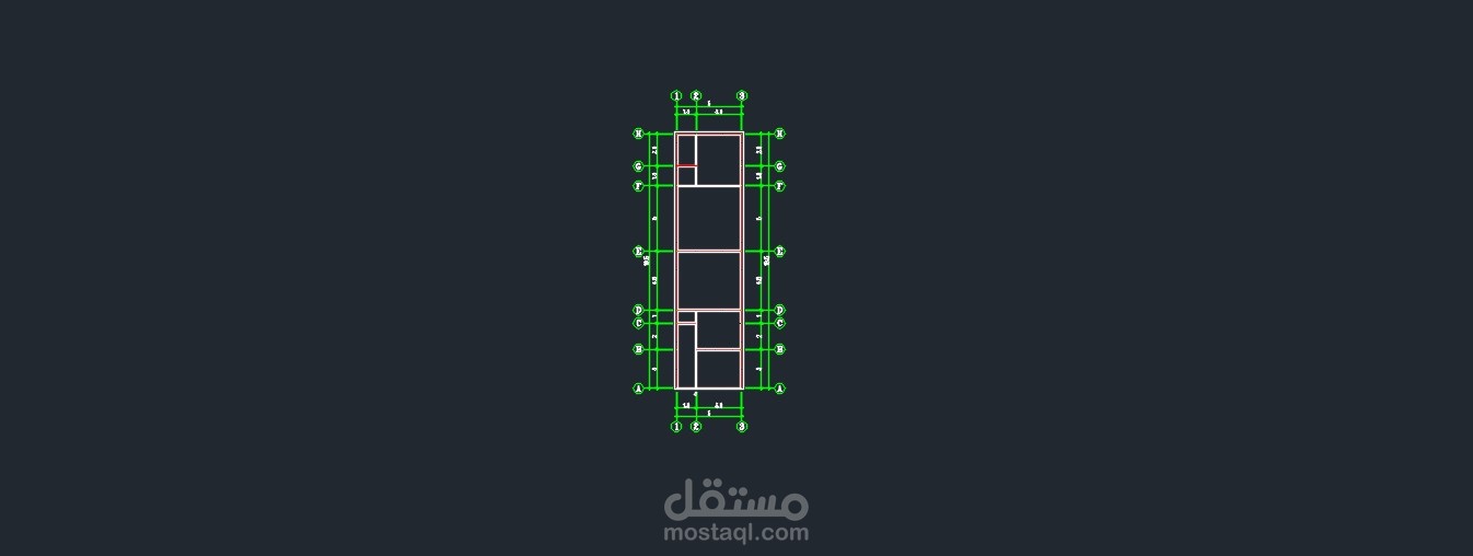 مخطط اول لمنزل 100 متر