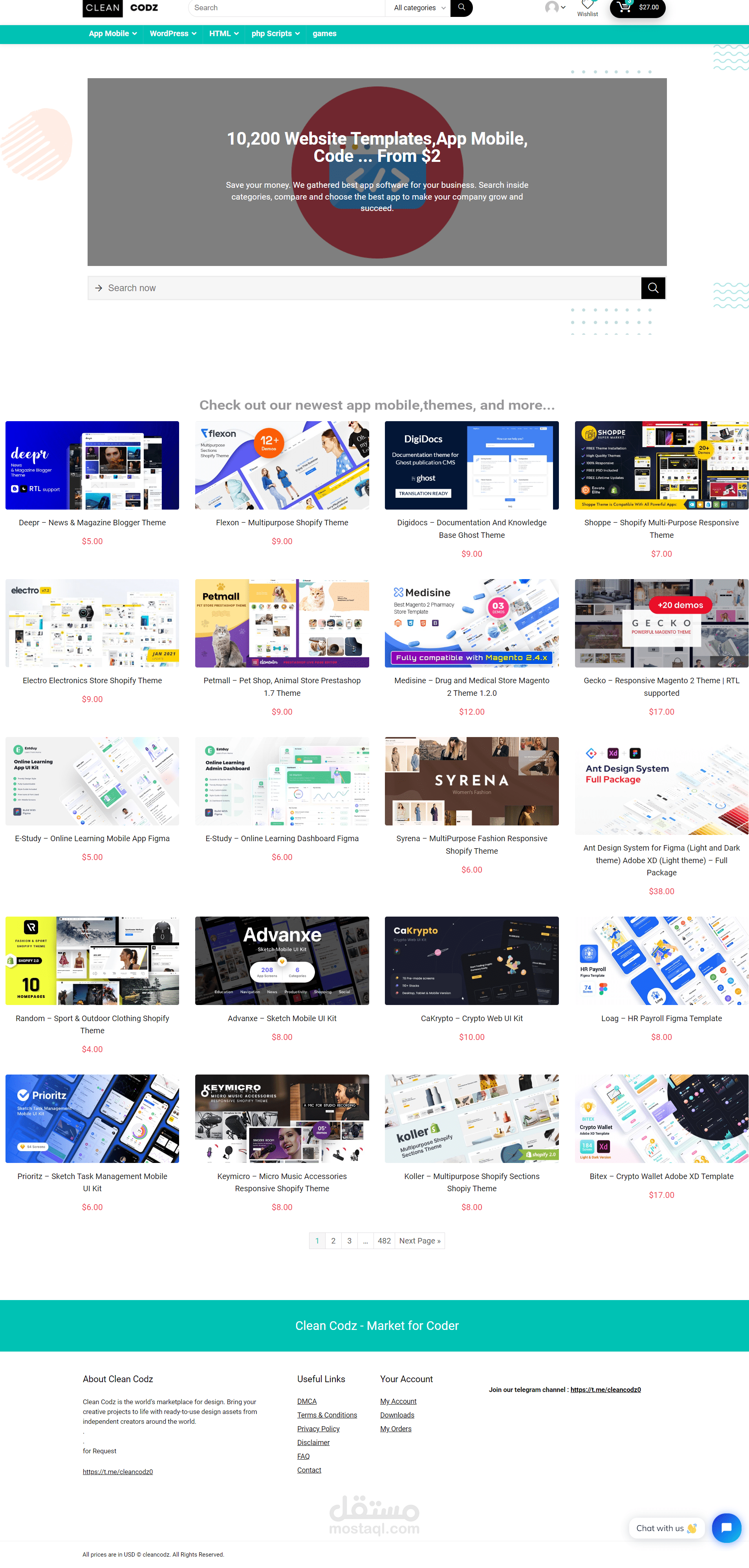 تصميم موقع cleancodz.com