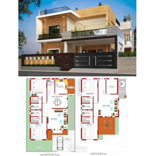 plan de villa moderne