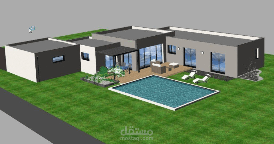 plan devilla avec piscine