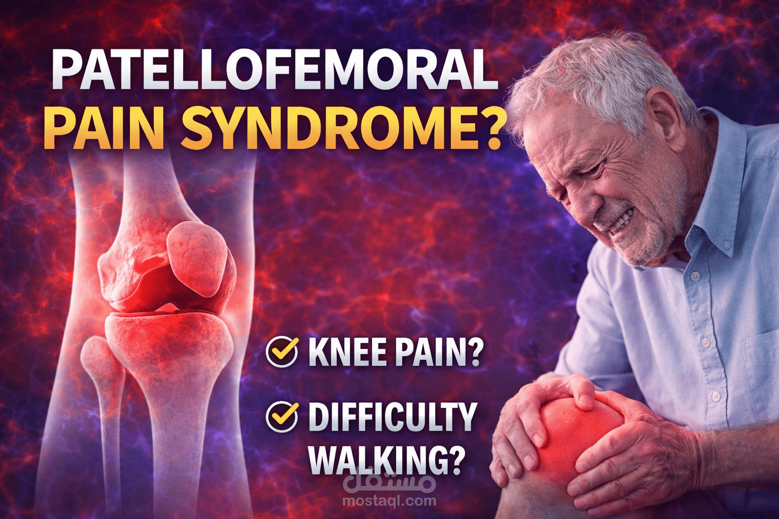 فيديو شرح ألم الركبة الأمامي: الأسباب والعلاج (Patellofemoral Pain Syndrome)