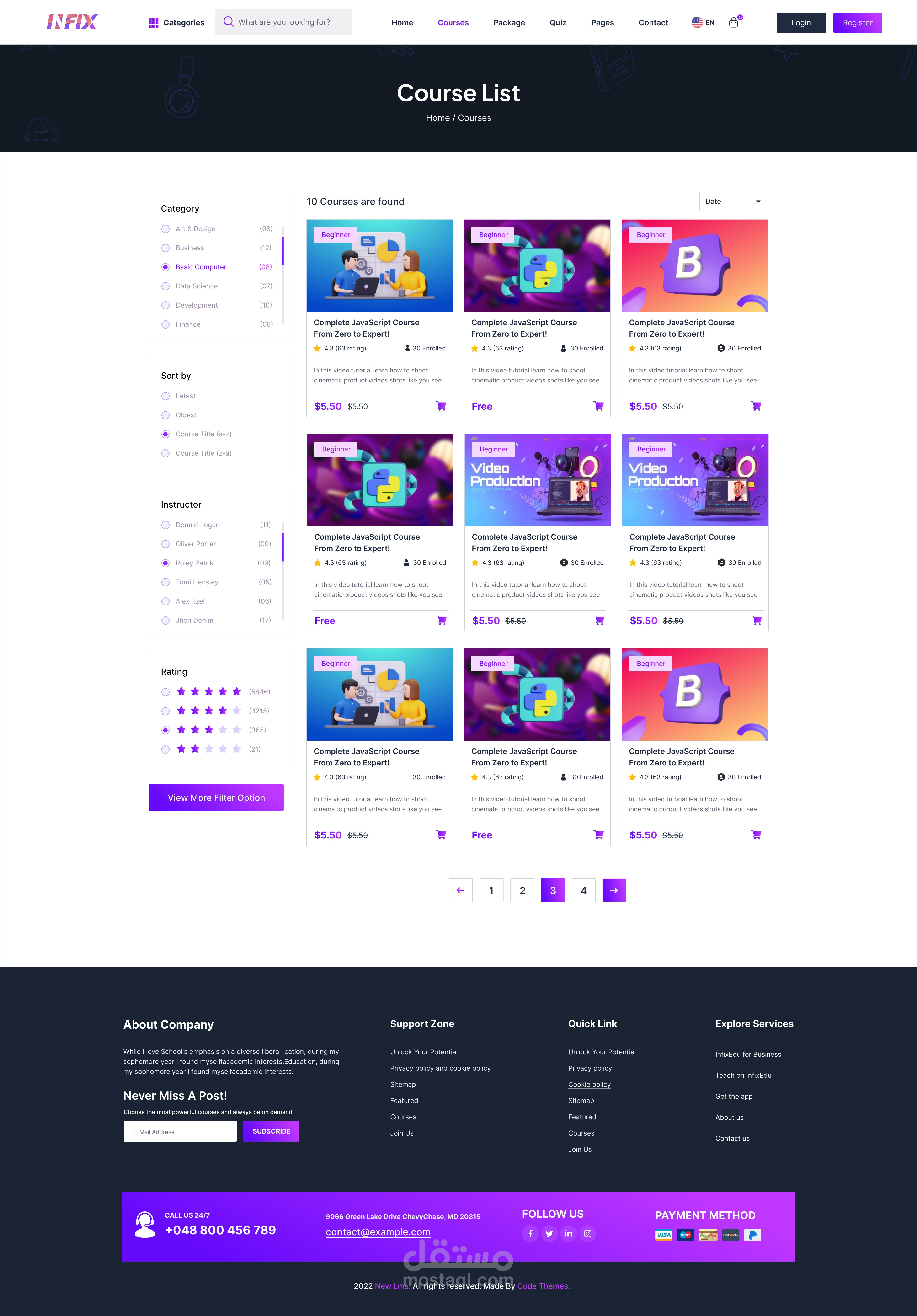 نظام إدارة التعلم InfixLMS - InfixLMS Learning Management System