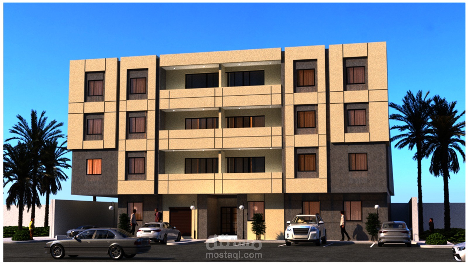 تصميم مبنى سكني ( شقق سكنية )
