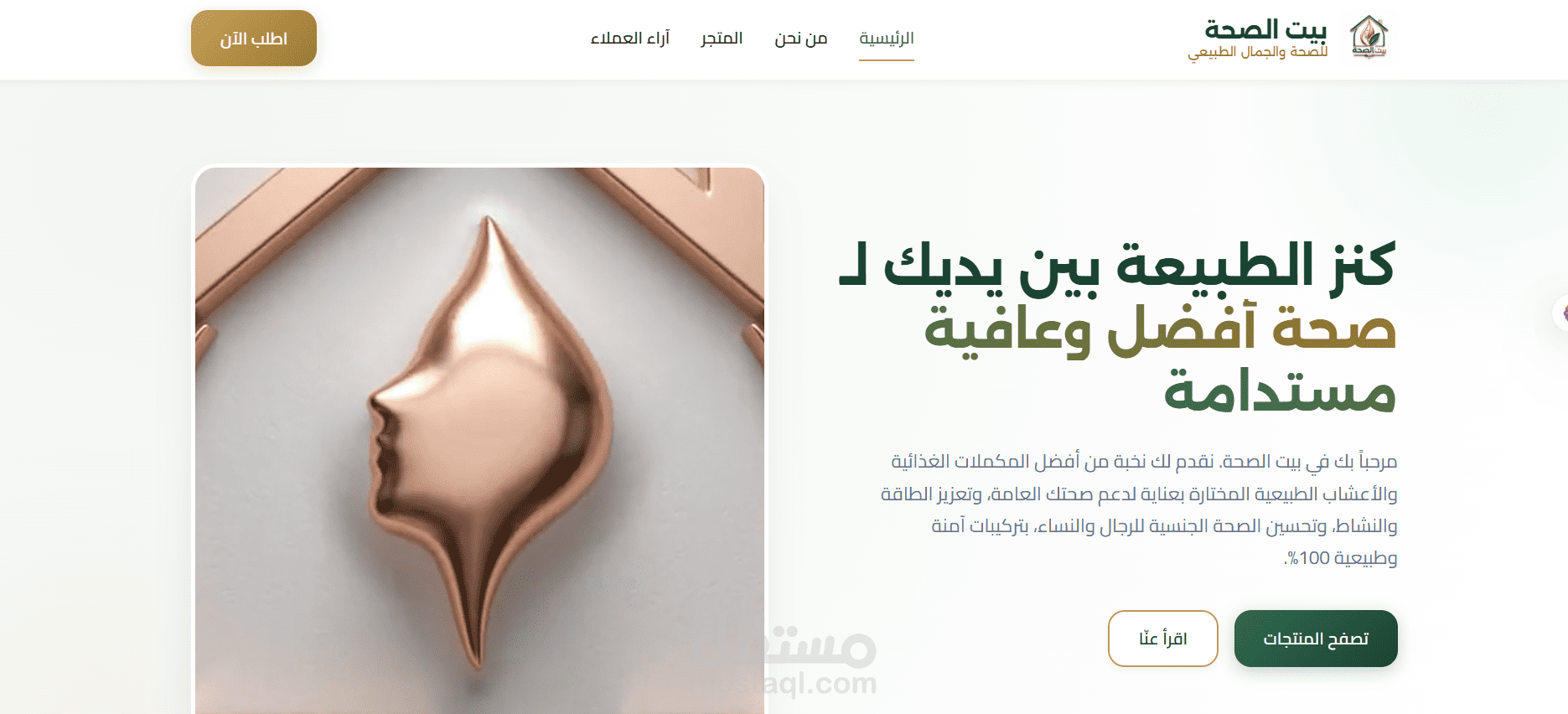 تصميم وتطوير متجر إلكتروني للمكملات الغذائية والمنتجات الطبيعية "بيت الصحة"