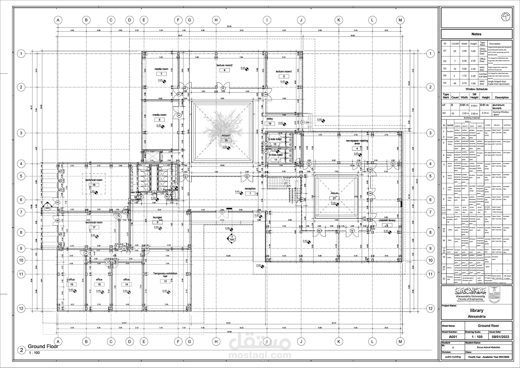 Execution drawings for a public library