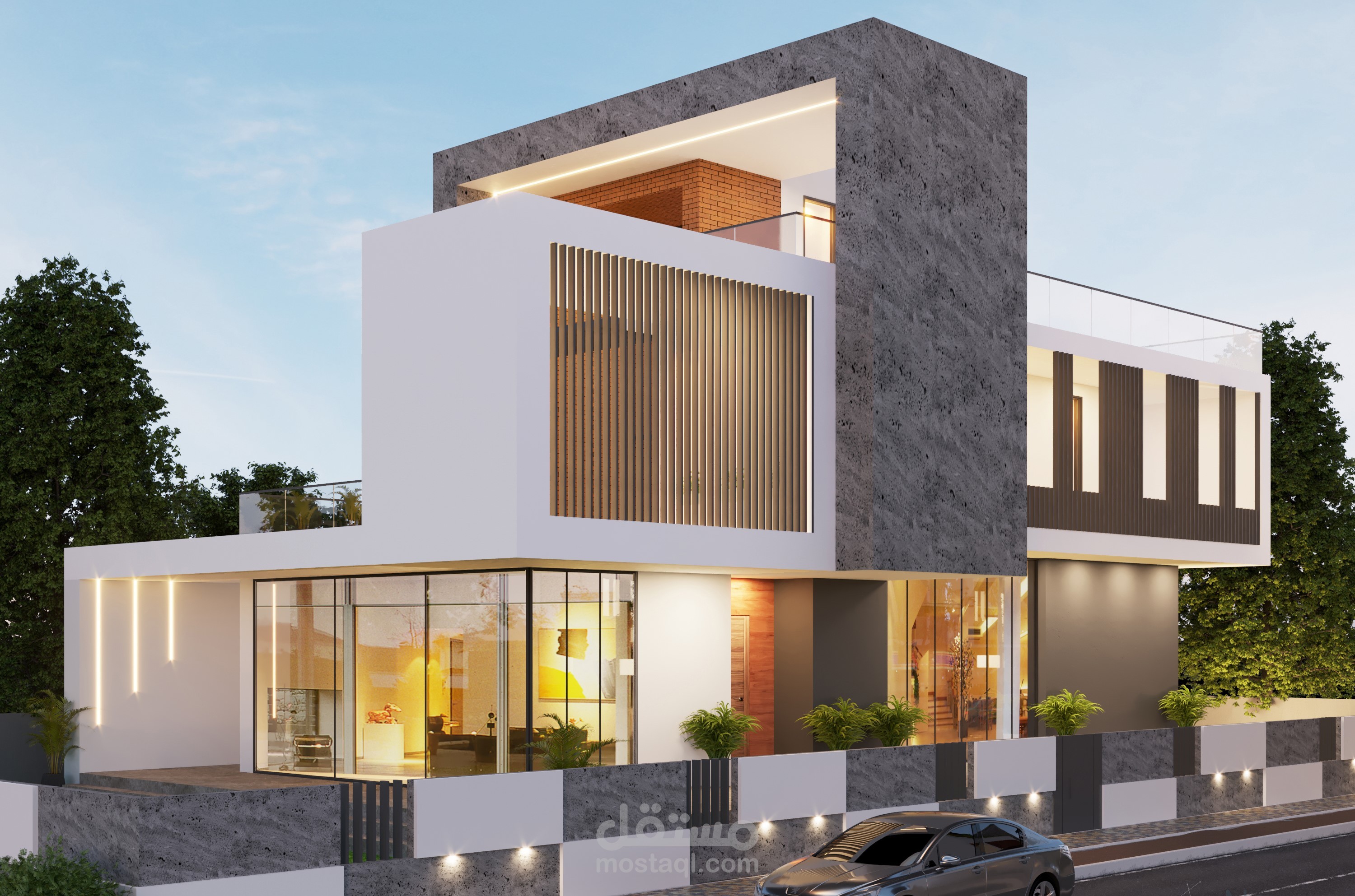 تصميم خارجي لواجهة فيلا