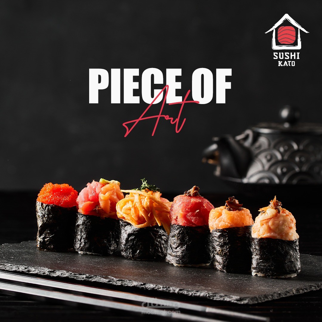 تصميمات سوشيال ميديا لمطعم Sushi Kato