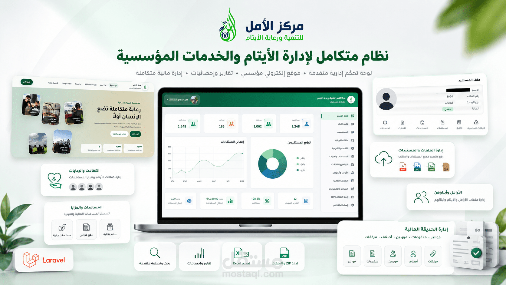 نظام إدارة الأيتام والمستفيدات والمساعدات لمركز الأمل