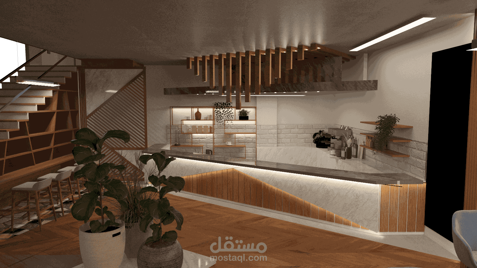 مشروع تجاري لمحل من طابقين