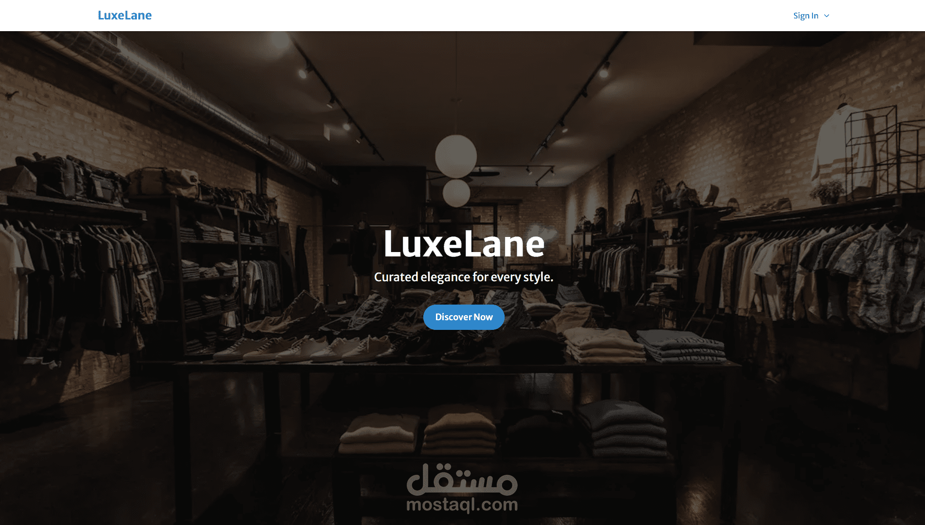 LuxeLane | تطبيق تجارة إلكترونية خاص بالملابس