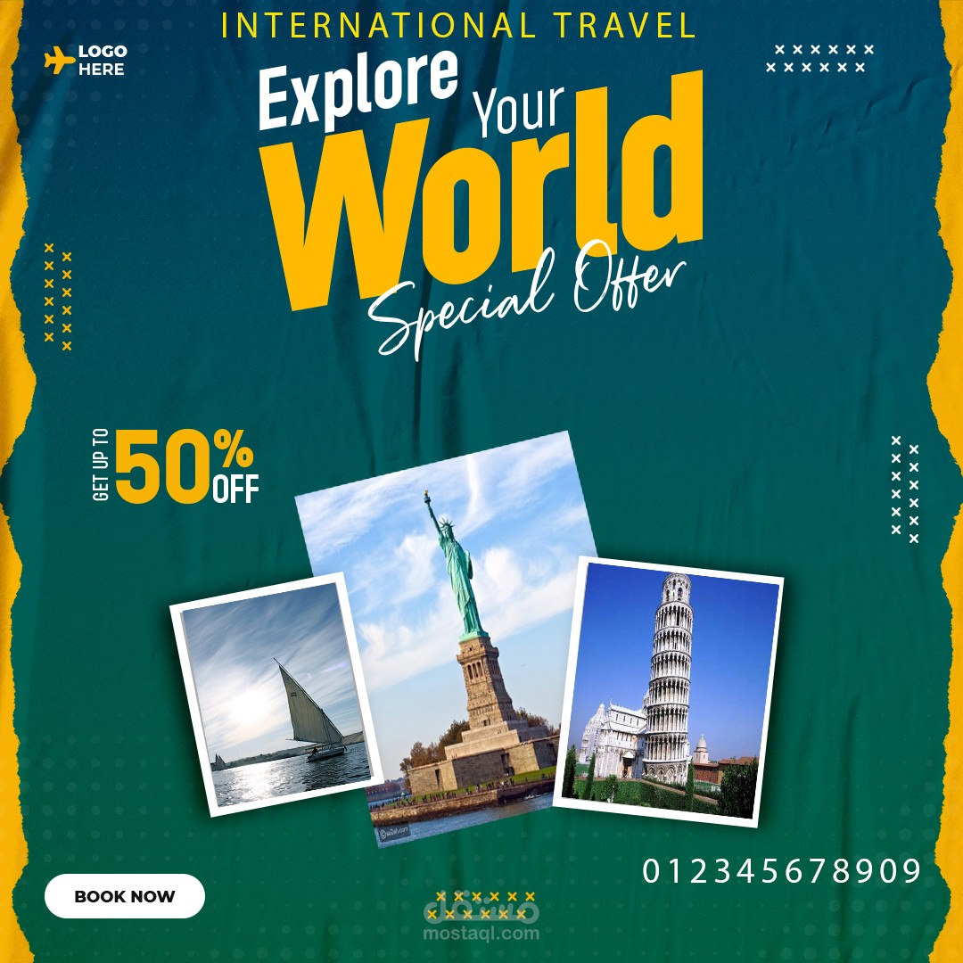 تصميم شعار  وتصميم اعلانات بفتو شوب والاستريتور