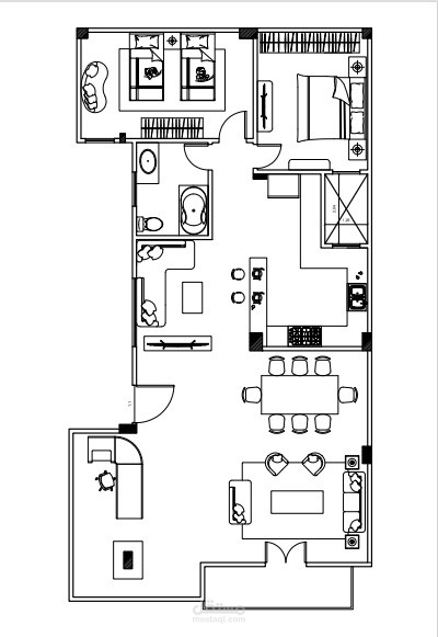 مسقط أفقى لشقة