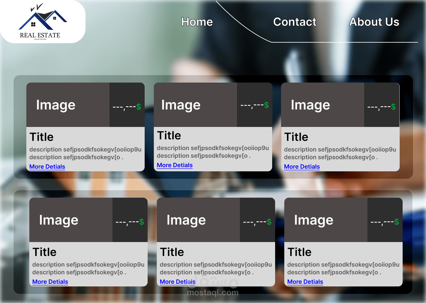 Basic web site design of real state