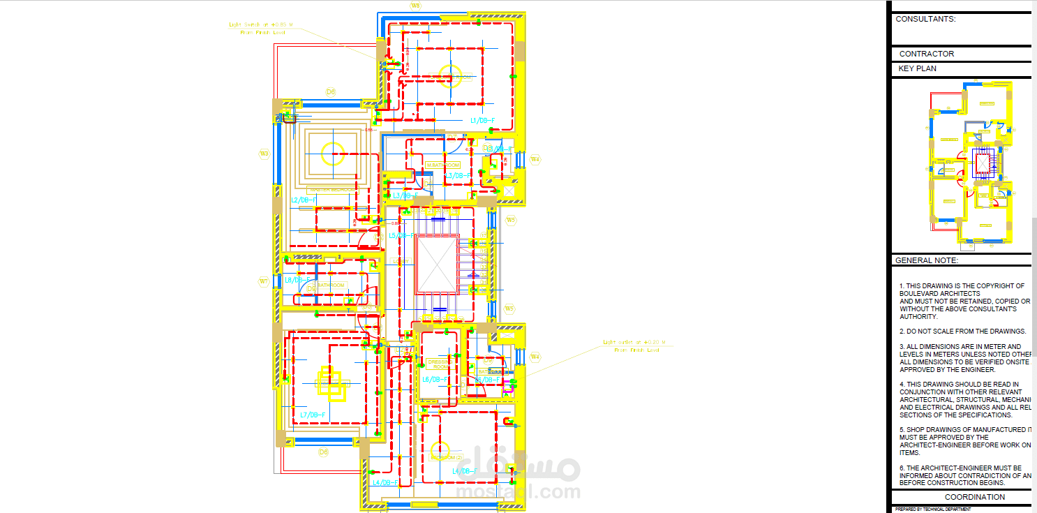 تصميم وحدات التكييف و عمل توزيع كهرباء باور و اضاءة لفيلا عميل في مجمع سكني بمصر Hyde Park مع عمل توزيع الاحمال و الSingle line diagram