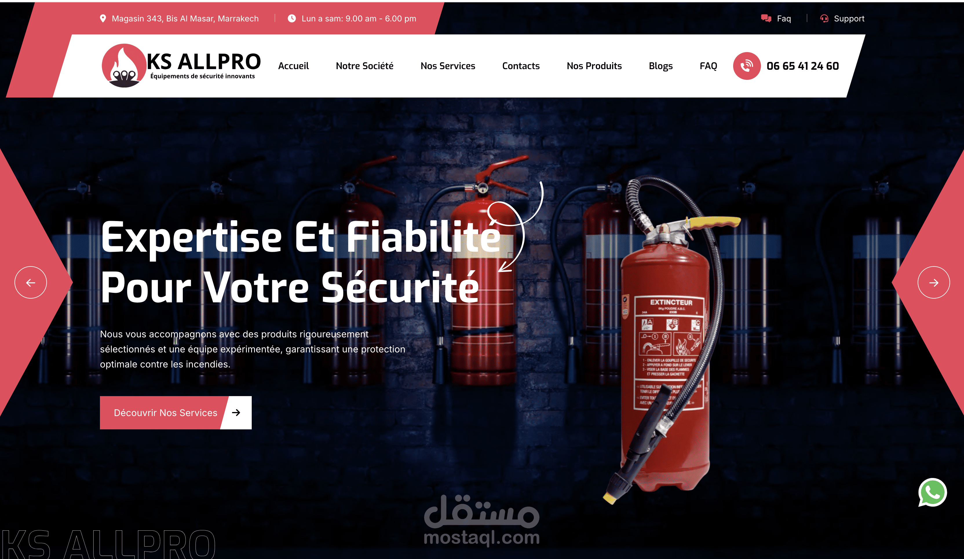 موقع شركة للسلامة من الحرائق باستخدام ووردبريس
