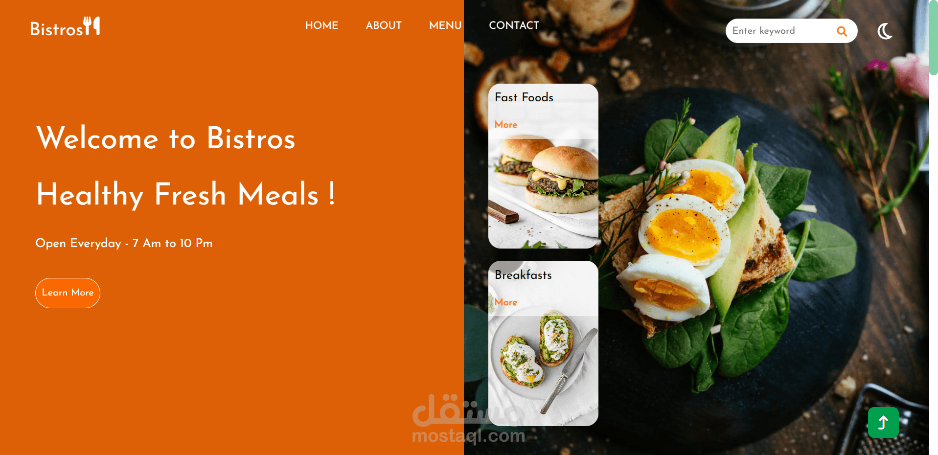 برمجة وتصميم موقع احترافي لمطعم Bistros