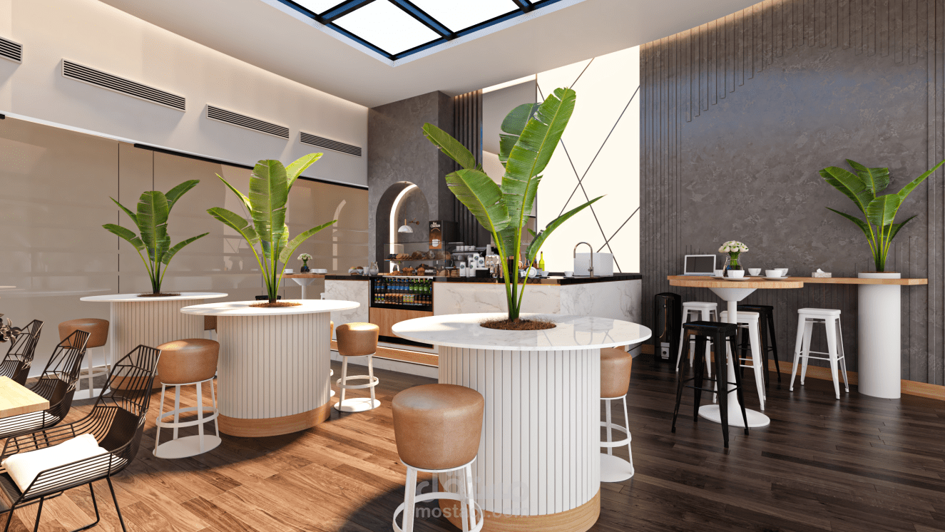 الاشراف على تنفيذ Coffee aria داخل شركة خاص بالموظفين