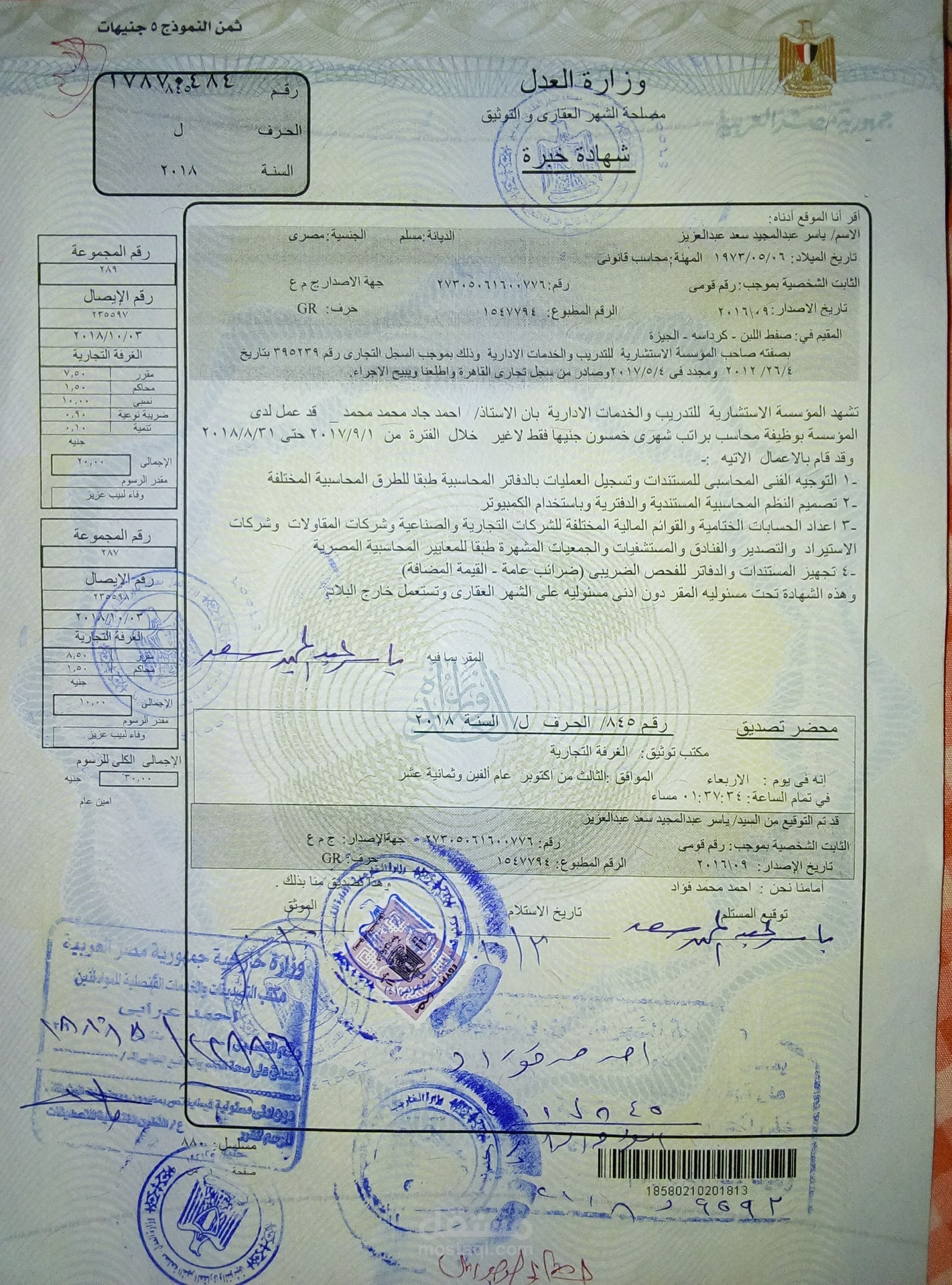 محاسب لدي مكتب محاسب قانوني