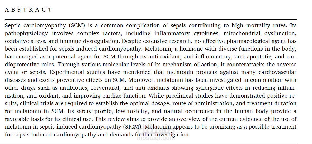 Melatonin as a potential treatment for septic cardiomyopathy