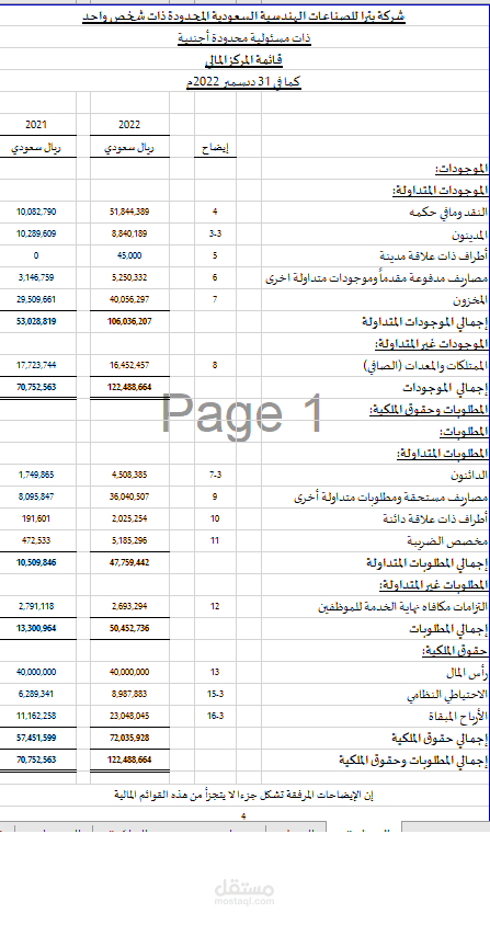 ميزانيات شركة بترا