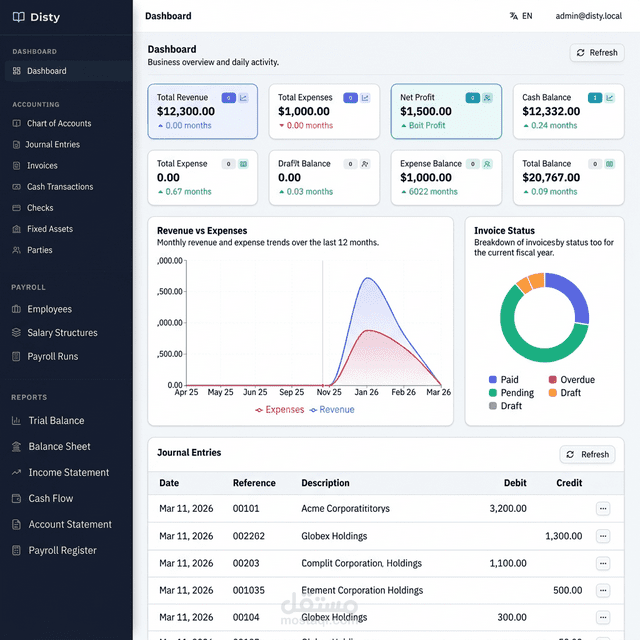 نظام محاسبي متكامل - Disty Accounting System
