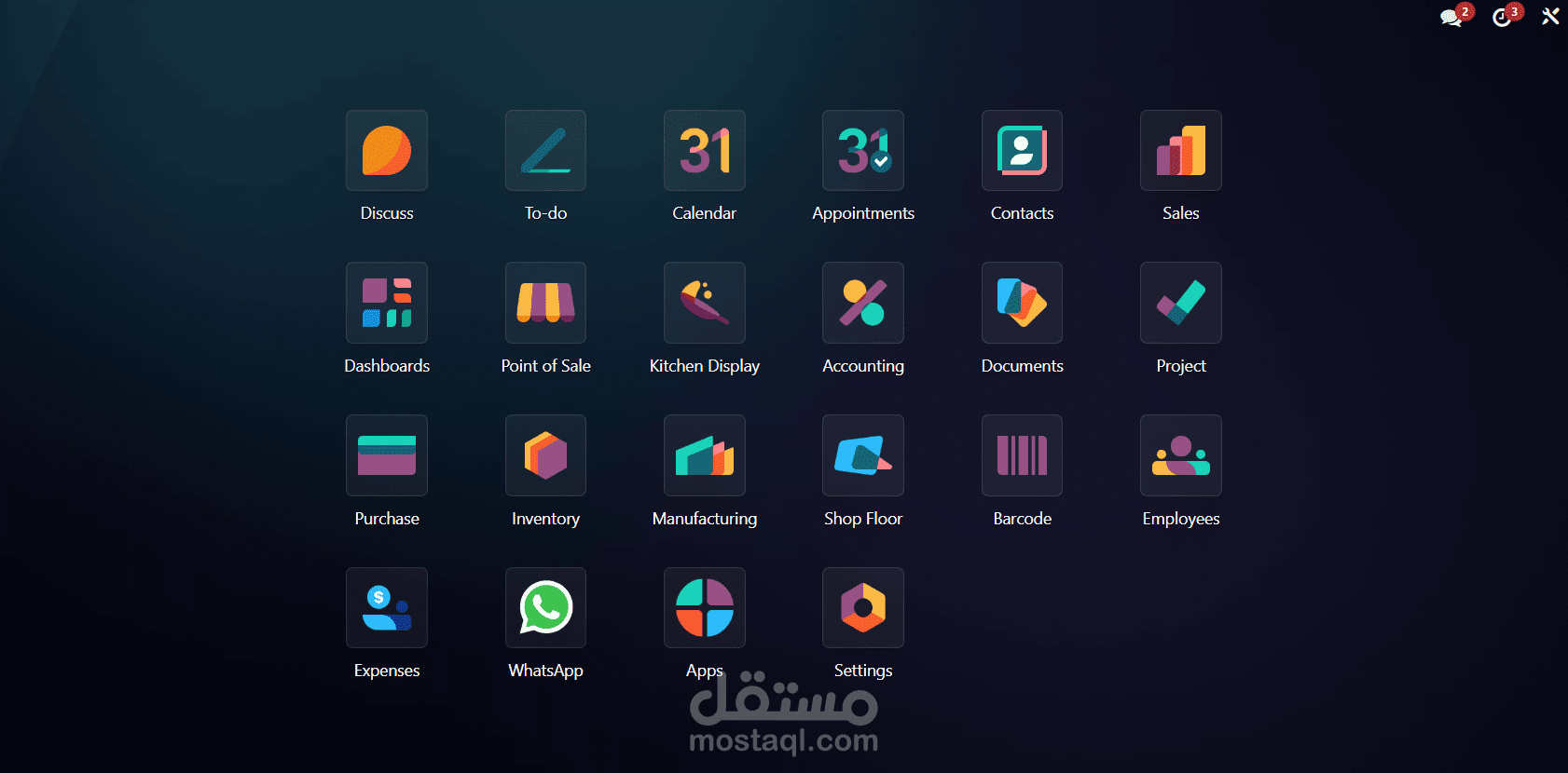 تسجيل ورقابة الحسابات المنتظمة للشركات والمطاعم على برنامج اودو Odoo ERP واليومية الفرنسية