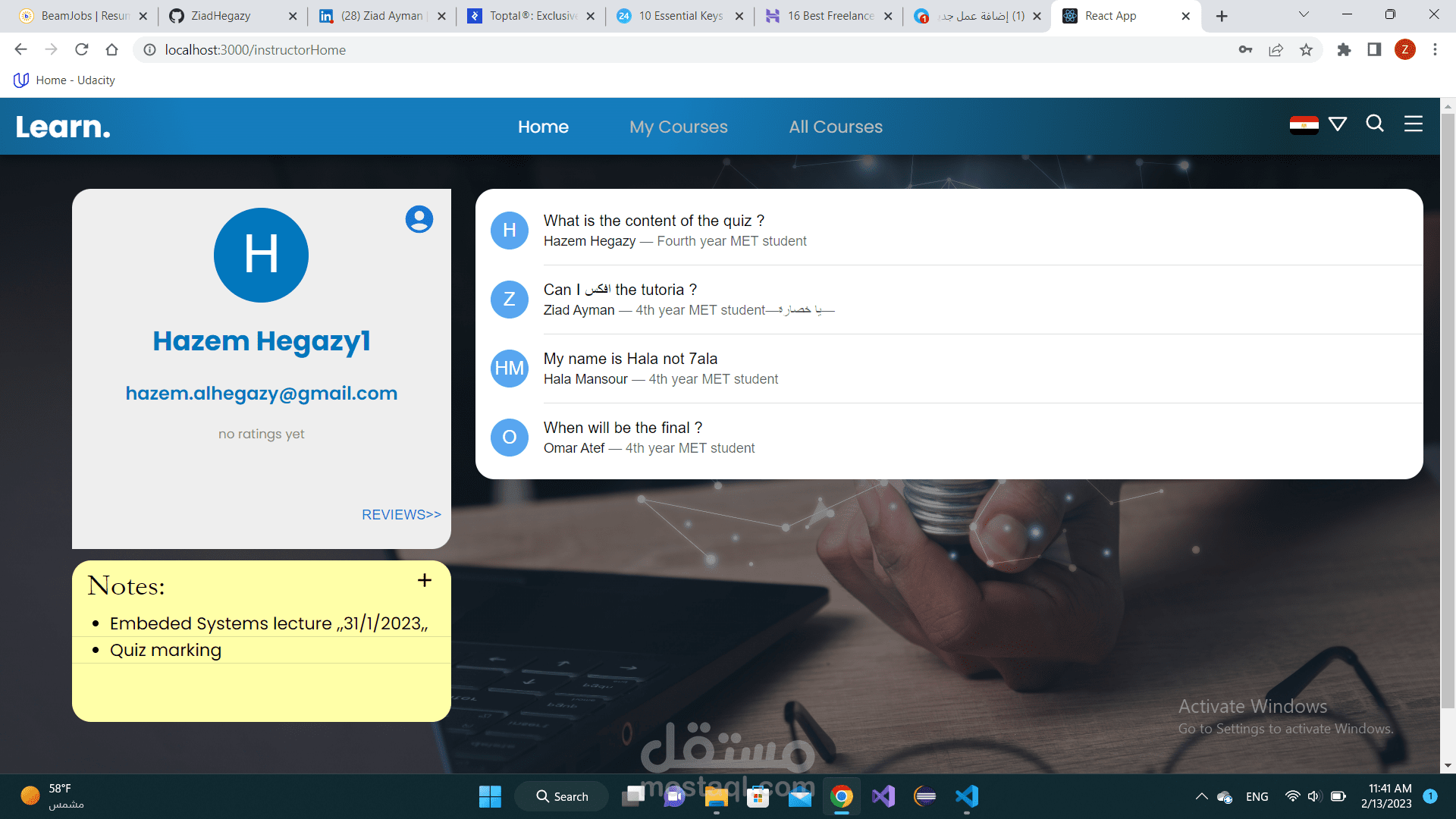 Online Learning Application
