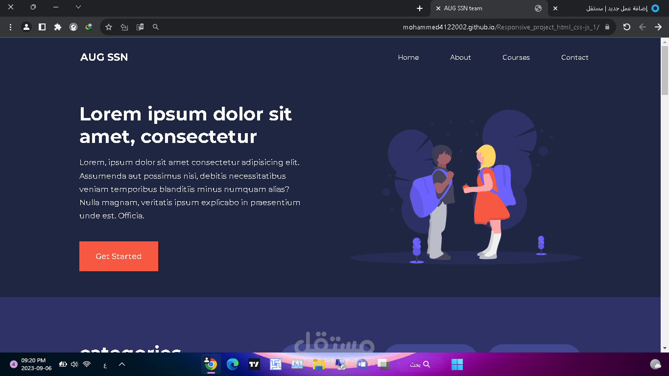 موقع لشركة تقوم بتقديم كورسات وخدمات وغيرها