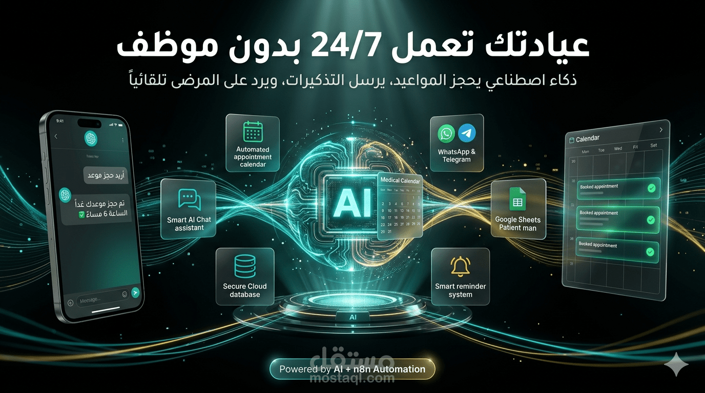 نظام حجز مواعيد طبية ذكي ومؤتمت باستخدام n8n والذكاء الاصطناعي