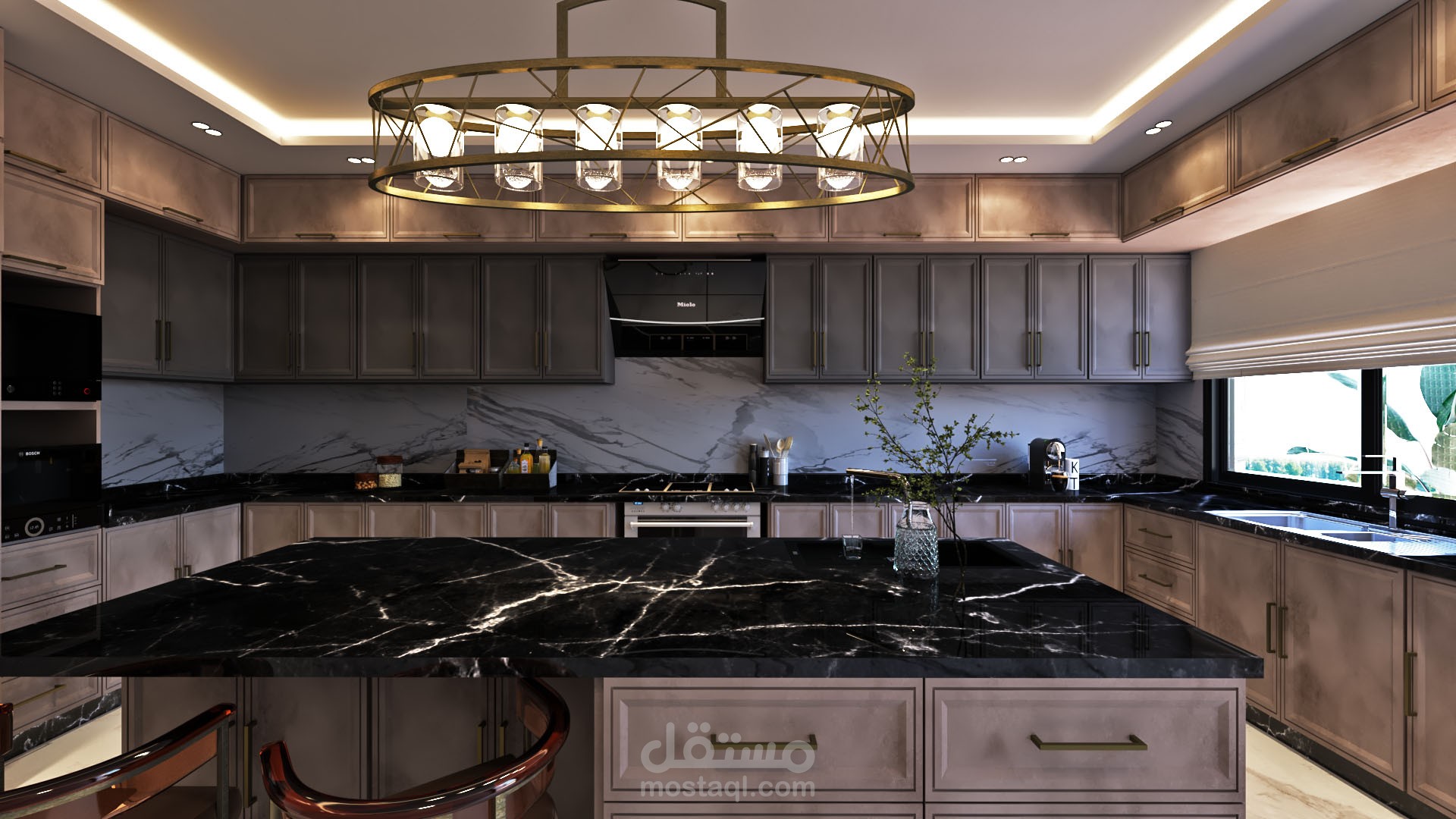 تصميم مطبخ فيلا 3dmax