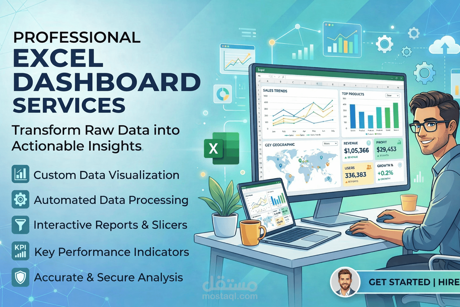 حلل بياناتك باستخدام اكسيل | Excel Dashboard