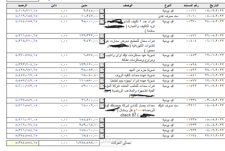اعداد قيود يومية
