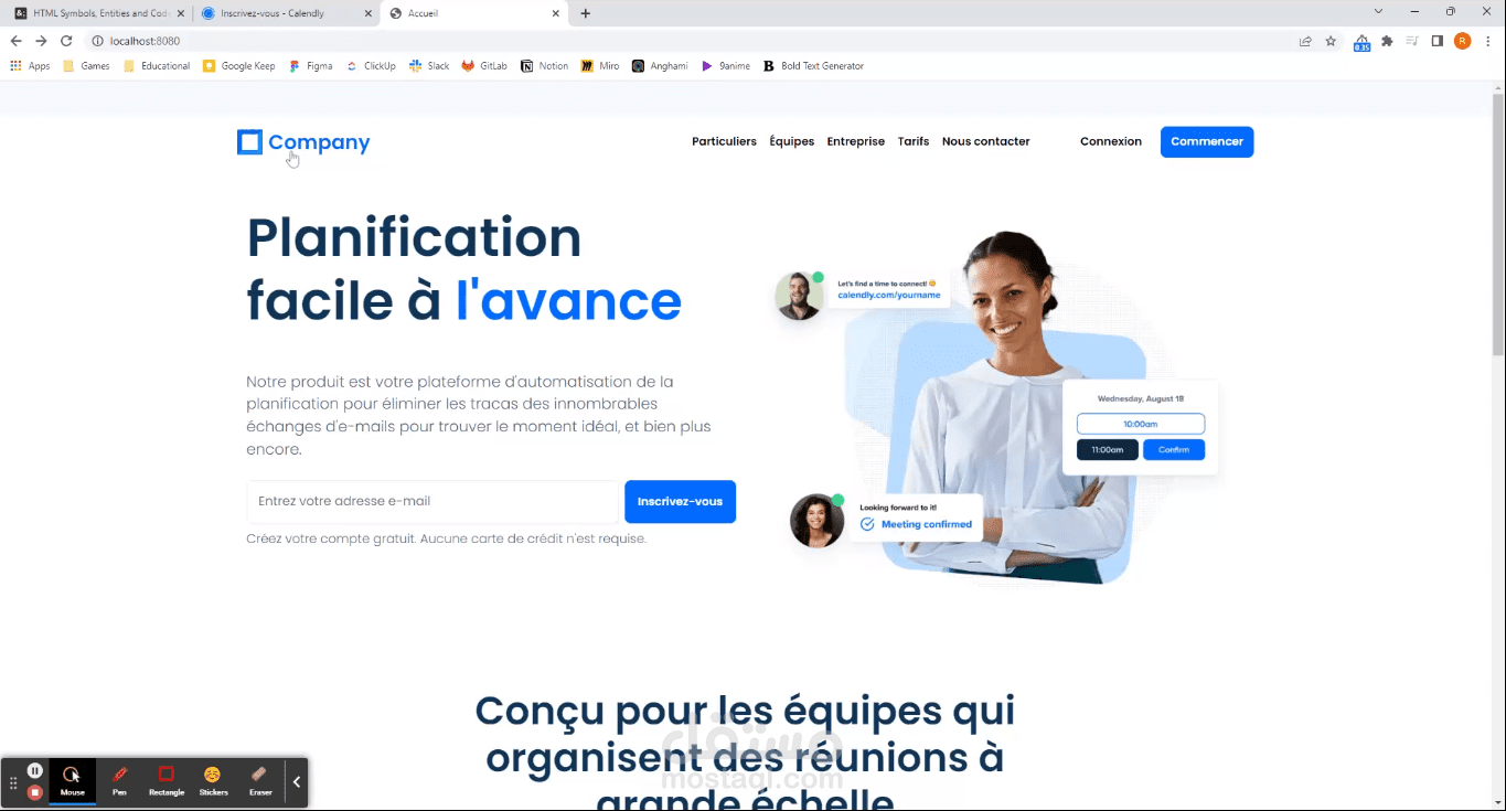 A startup web site
